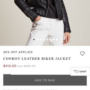 (BRAND NEW NEVER WORN) Women’s AllSaints (Conroy Leather Biker Jacket Size 6